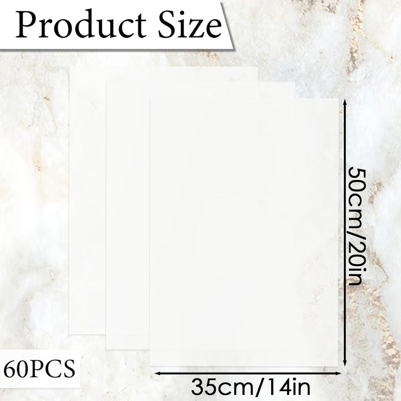 Ethanberg 60 Sheets Gift Wrapping Tissue Paper Bulk, White Tissue Paper for Gift Bags, Decorative Art Papers for DIY Crafts Wedding Birthday Baby Showers Holiday Party Decor, 20x14 Inches - Image 2